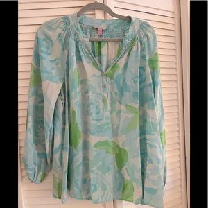Lilly Pulitzer Elsa Top - blue/green/floral